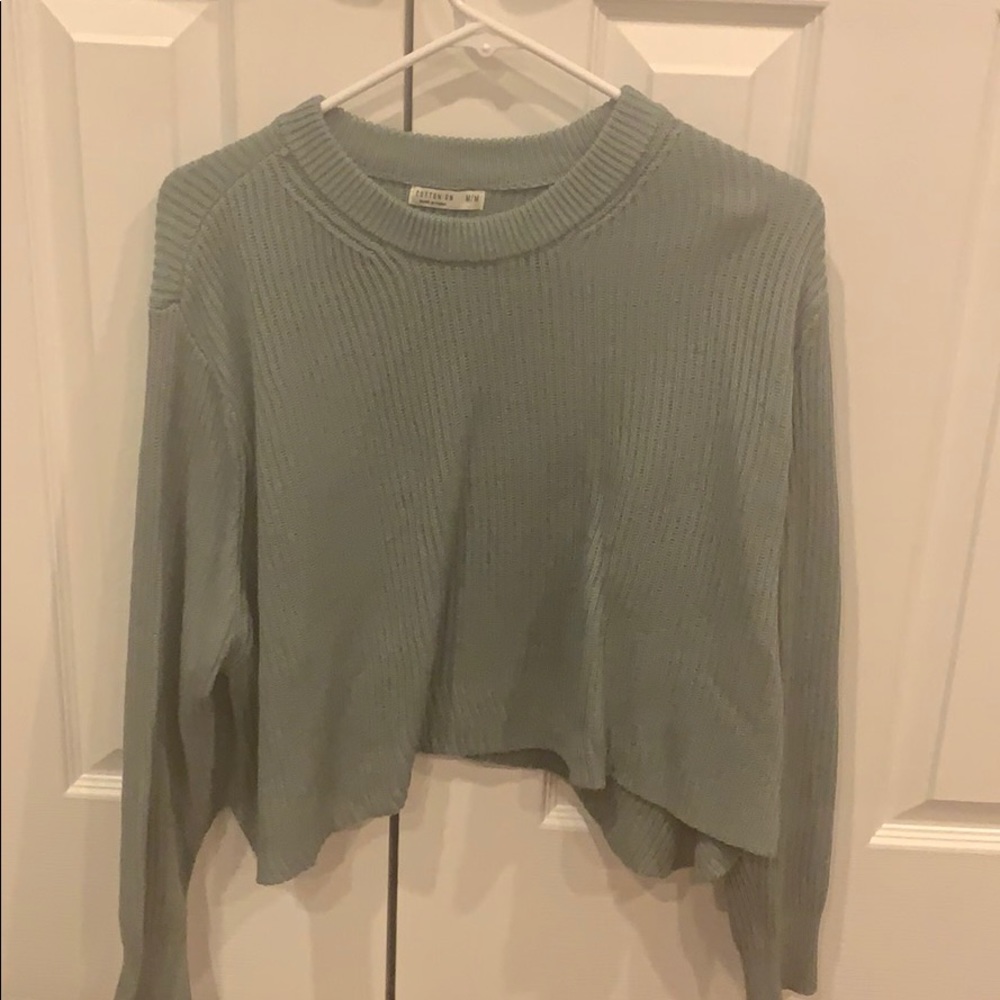mint green sweater